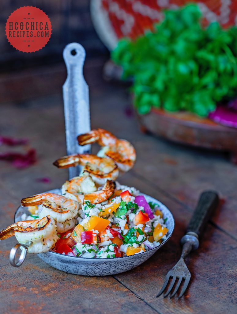 Phase 2 hCG Diet Seafood Recipe: Cilantro Lime Shrimp Salad - 188 calories - hcgchicarecipes.com - protein + veggie meal