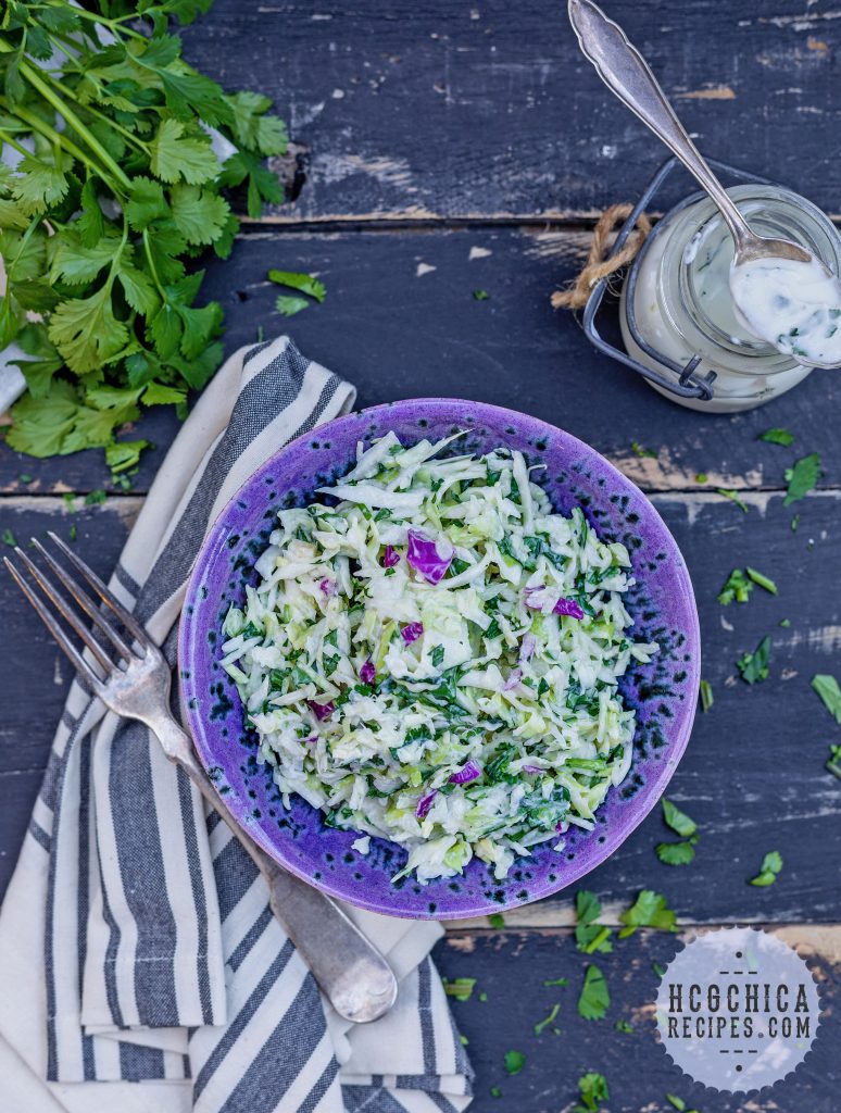 Phase 2 hCG Diet Vegetable Recipe: Lime Yogurt Slaw - 55 calories - hcgchicarecipes.com - veggie dish