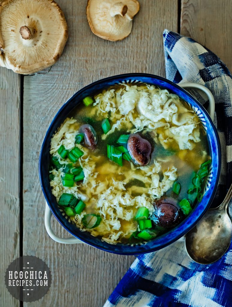 P2 hCG Diet Recipe: Egg Drop Soup with Mushrooms & Green Onions - hcgchicarecipes.com - Protein + Veggie meal