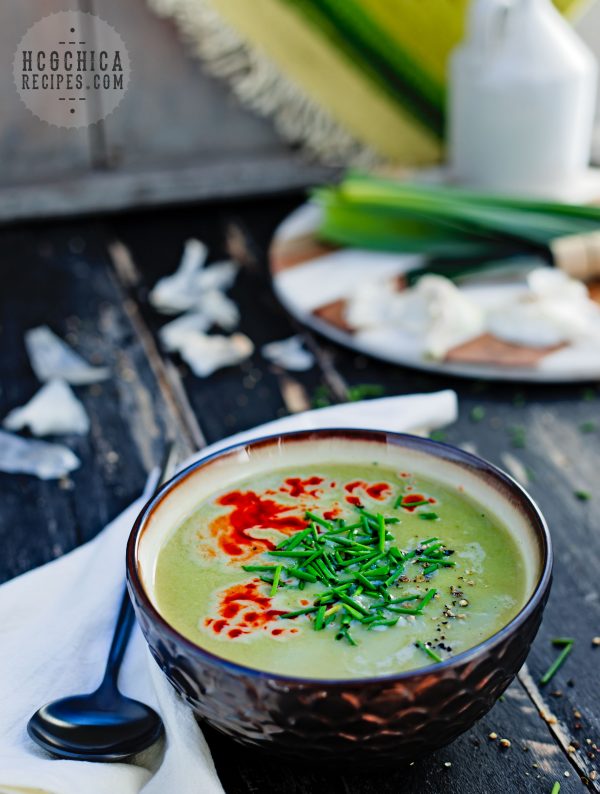 P2 hCG Diet Cottage Cheese Recipe - 163 calories: Creamy Broccoli Leek Soup - hcgchicarecipes.com - Protein + Veggie Meal