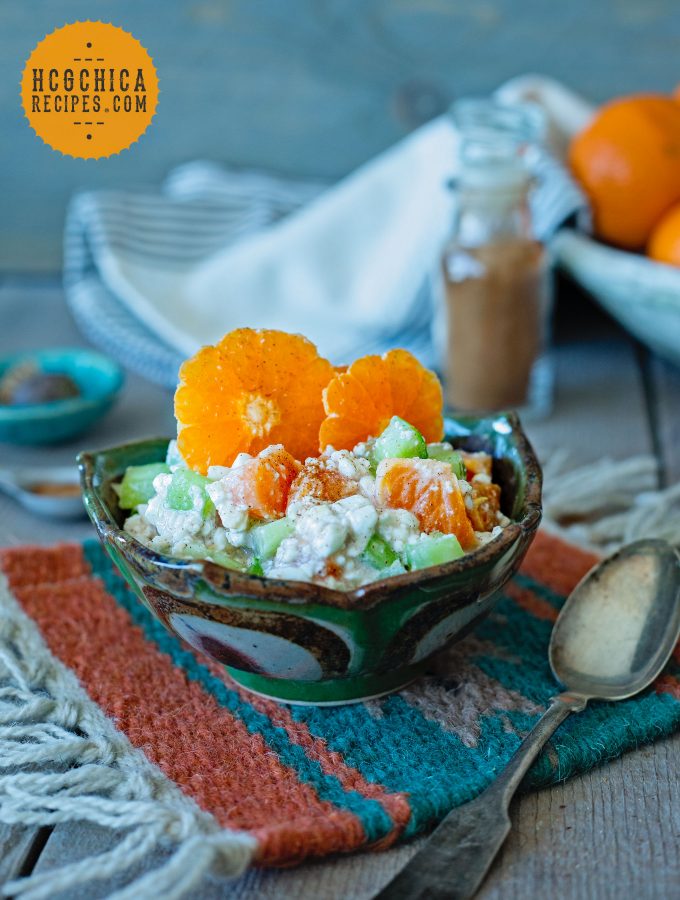129 calories - P2 hCG Diet Cottage Cheese Recipe: Sweet & Crunchy Clementine Salad - hcgchicarecipes.com - Protein + Fruit Dish