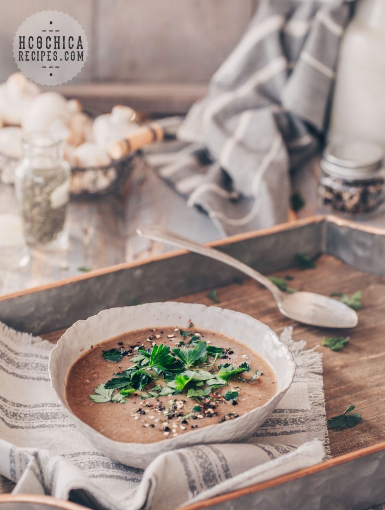 P2 hCG Diet Vegetable recipe - 50 calories: Cozy Blended Mushroom Soup - hcgchicarecipes.com - veggie meal