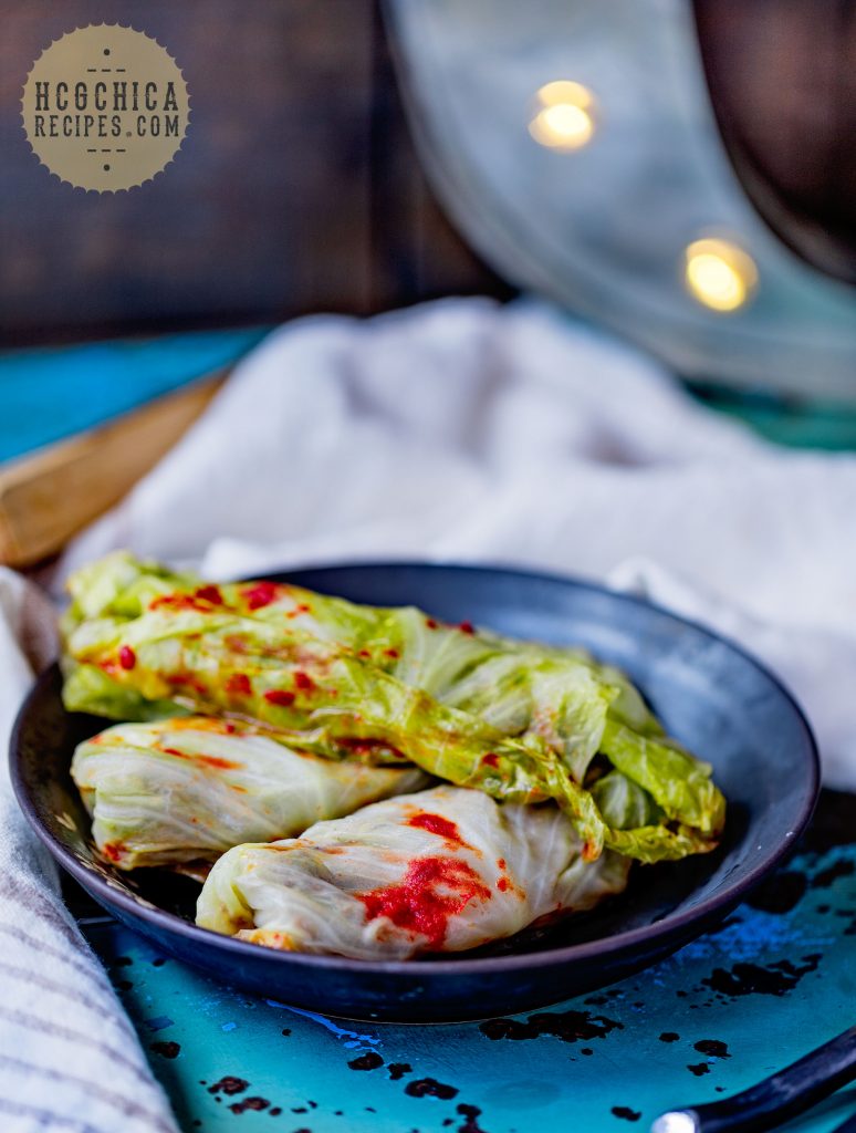 P2 hCG Diet Beef Recipe - 186 calories: Thai Stuffed Baked Cabbage Rolls - hcgchicarecipes.com - protein + veggie meal