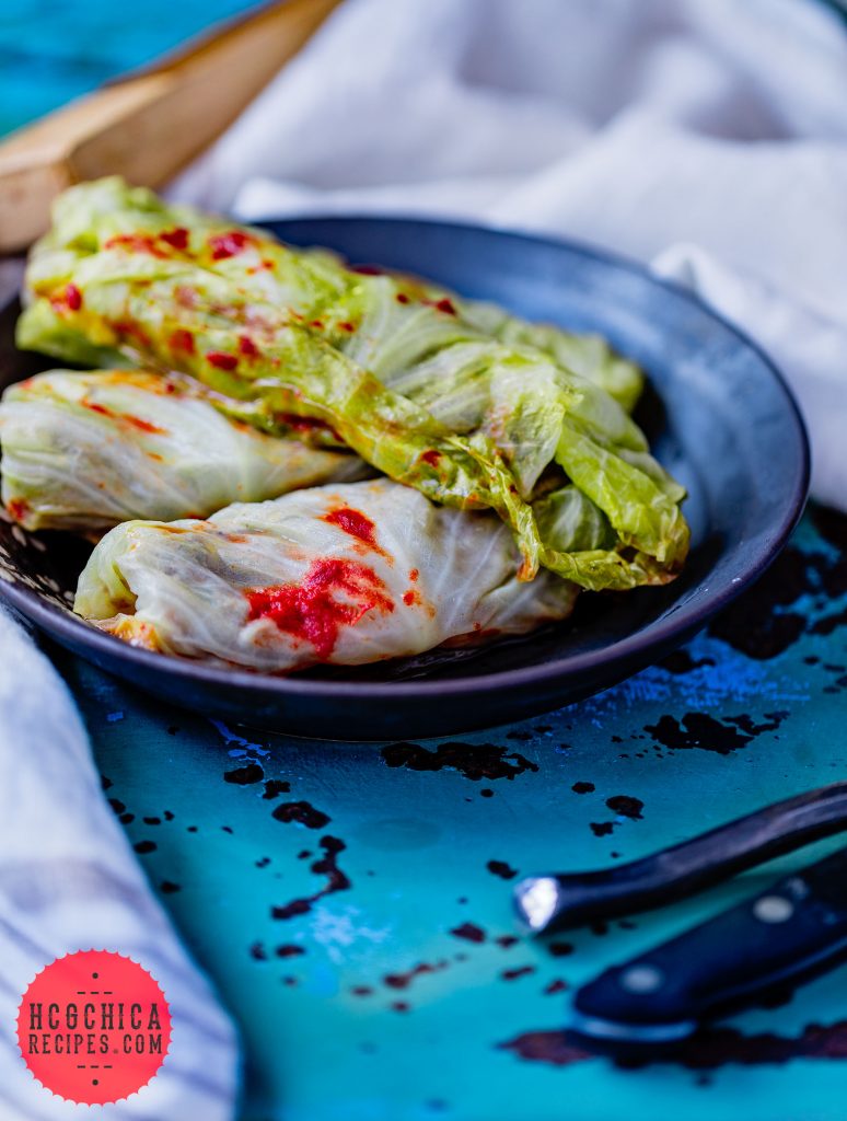 P2 hCG Diet Beef Recipe - 186 calories: Thai Stuffed Baked Cabbage Rolls - hcgchicarecipes.com - protein + veggie meal