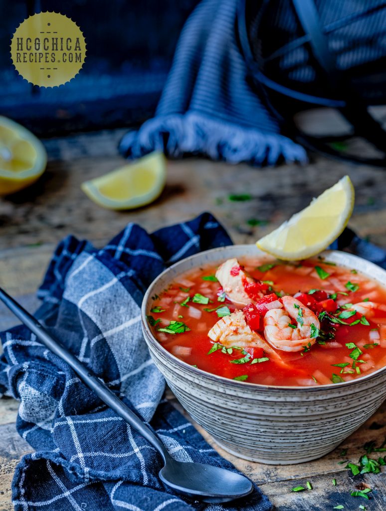 159 calories - P2 hCG Diet seafood recipe: Cioppino Soup - hcgchicarecipes.com - protein + veggie