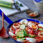P2 hCG Diet Alternative Protein Recipe: Hard boiled eggs in Masala Sauce with Tomatoes & cucumber - 188 calories - hcgchicarecipes.com - protein + veggie meal