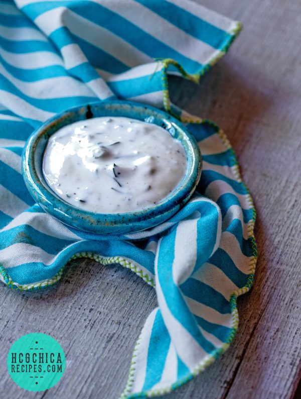 Phase 2 hCG Diet Greek Yogurt Sauce Recipe - 23 calories: Ranch Dressing - hcgchicarecipes.com