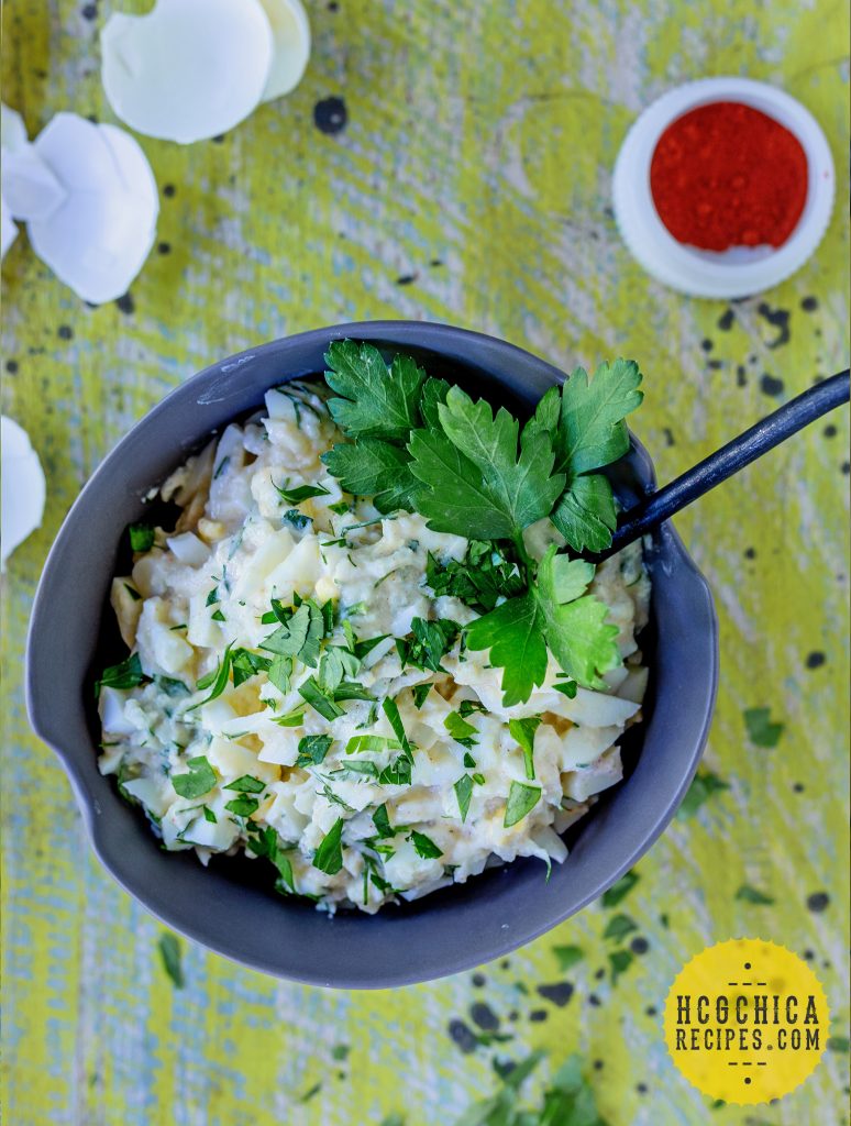 Phase 2 hCG Diet Egg Recipe - 215 calories: Fauxtato Salad with Cauliflower - hcgchicarecipes.com - protein + veggie meal