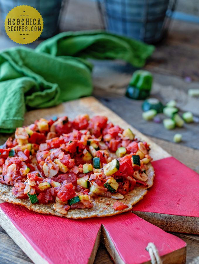 P2 hCG Diet Turkey Recipe: Ratatouille Meatza - 168 calories - hcgchicarecipes.com - protein + veggie meal