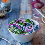 Phase 2 hCG Diet Recipe - 90 calories: Roasted Broccoli Blueberry Salad - hcgchicarecipes.com - veggie + 1/2 fruit meal