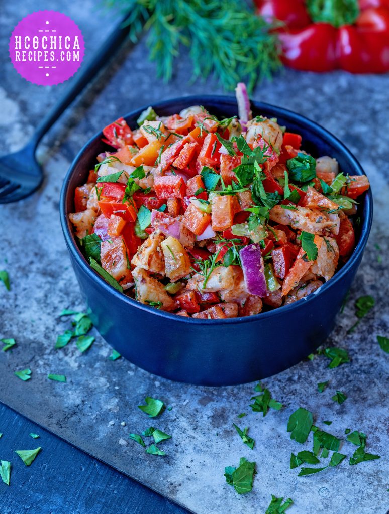 Phase 2 hCG Diet Seafood Recipe - 158 calories : Crunchy Shrimp Salad - hcgchicarecipes.com - protein + veggie meal