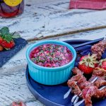 Phase 2 hCG Diet Beef Recipe - 180 calories: Steak and Strawberry Chimichurri Skewers - hcgchicarecipes.com - protein + fruit meal