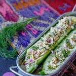 Phase 2 hCG Diet Chicken Recipe: Lemon-Dill Cucumber Boats - 158 calories - hcgchicarecipes.com - protein + veggie meal