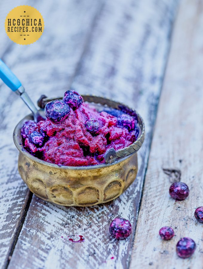 Phase 2 hCG Diet Fruit Recipe: 44 calories Blueberry Cinnabun Sorbet - hcgchicarecipes.com - fruit or fruit + protein meal