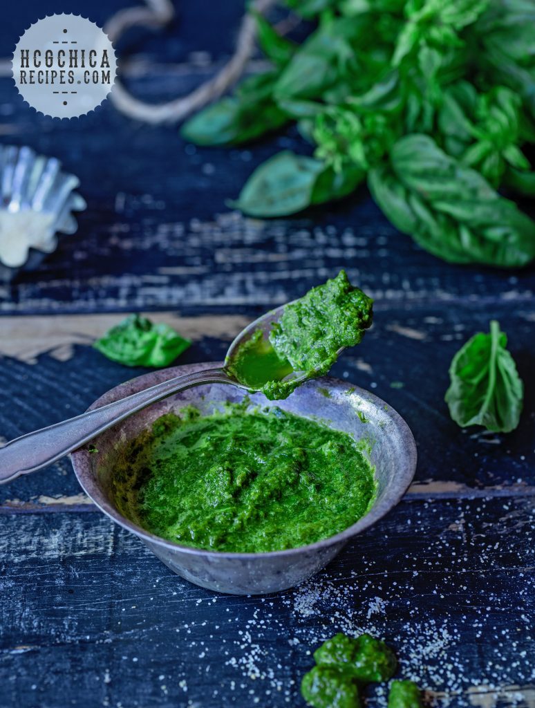 P2 hCG Diet Dressing Recipe - 23 calories: Basil Pesto - hcgchicarecipes.com