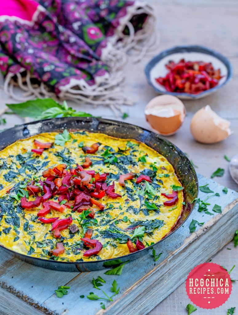 Phase 2 hCG Diet Egg Recipe - 173 calories per serving: Swiss Rainbow Chard Frittata - hcgchicarecipes.com - protein + veggie