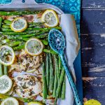 Phase 2 hCG Diet Lunch Recipe - 160 calories: Sheet Pan Garlic Lemon Chicken & Asparagus - hcgchicarecipes.com - protein + veggie meal