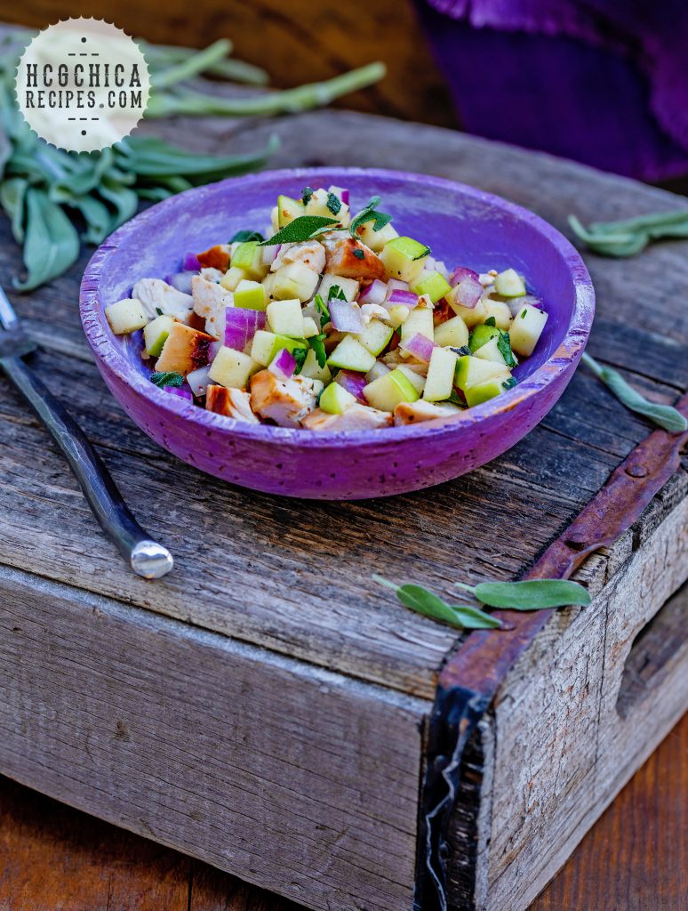 Phase 2 hCG Diet Main Meal: Apple Sage Chicken Salad - 187 calories - hcgchicarecipes.com - protein + 1/4 veggie + 1/2 fruit