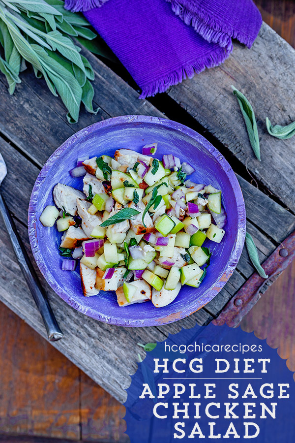 P2 hCG Diet Main Meal: Apple Sage Chicken Salad - 187 calories - hcgchicarecipes.com - protein + 1/4 veggie + 1/2 fruit