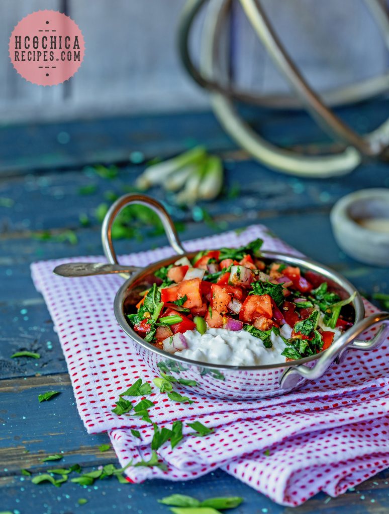 Phase 2 hCG Diet Recipe | Tomato & Cottage Cheese Salad - 130 calories - hcgchicarecipes.com - protein + veggie meal
