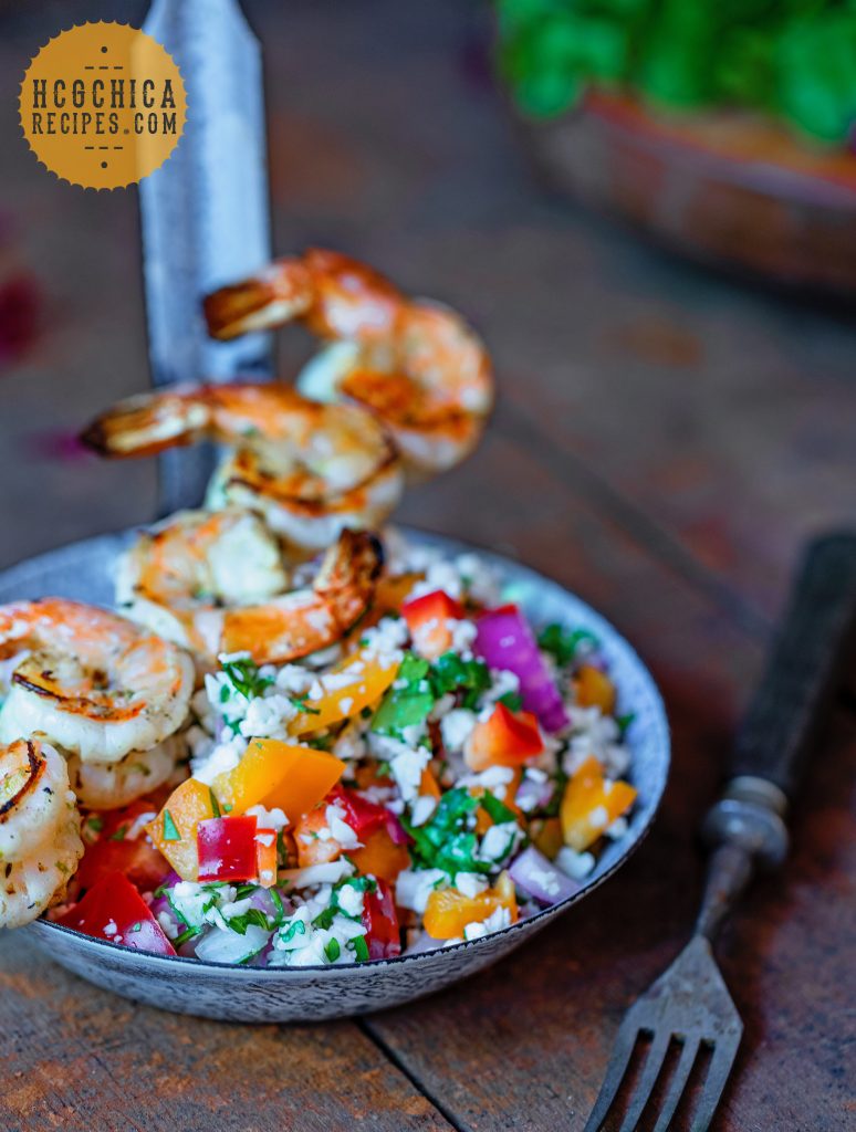 Phase 2 hCG Diet Seafood Recipe: Cilantro Lime Shrimp Salad - 188 calories - hcgchicarecipes.com - protein + veggie meal