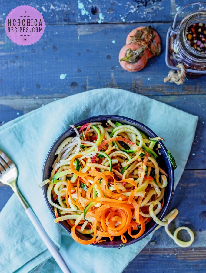 P2 hCG Diet Vegetarian Recipe: Rainbow Noodle Salad - hcgchicarecipes.com - veggie + 1/2 fruit meal