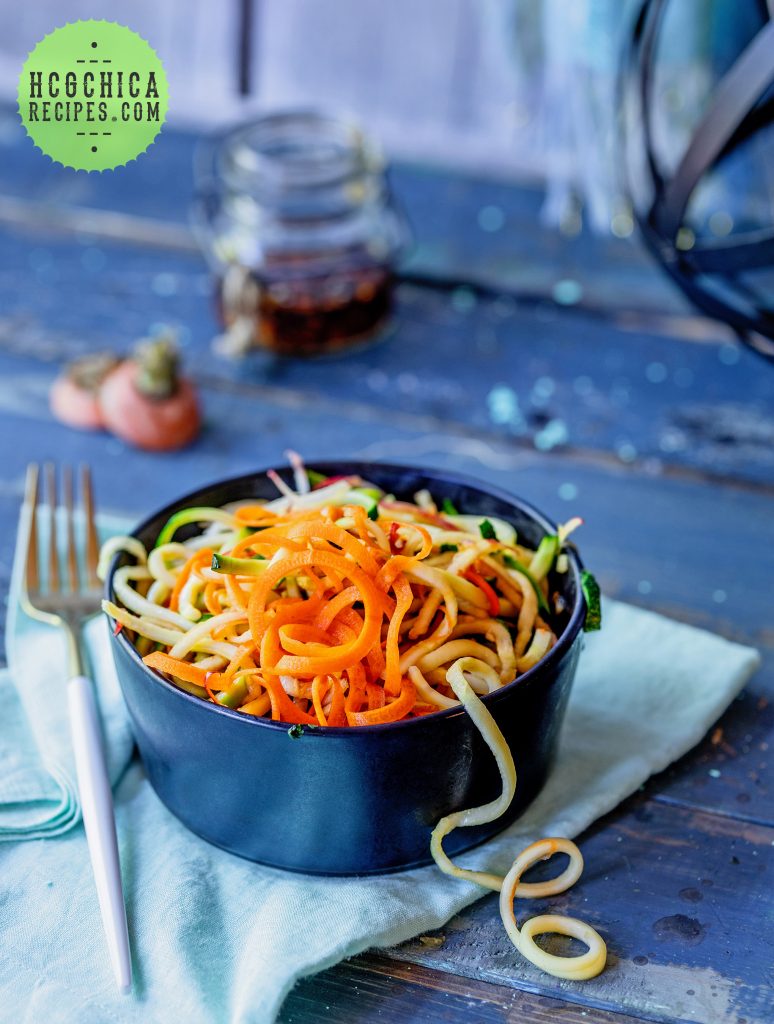 Phase 2 hCG Diet Vegetarian Recipe: Rainbow Noodle Salad - hcgchicarecipes.com - veggie + 1/2 fruit meal