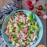 P2 hCG Diet Cottage Cheese Recipe: Creamy Cucumber & Radish Salad - 138 calories - hcgchicarecipes.com - protein + veggie meal