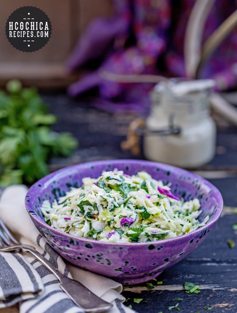 Phase 2 hCG Diet Vegetable Recipe: Lime Yogurt Slaw - 55 calories - hcgchicarecipes.com - veggie dish