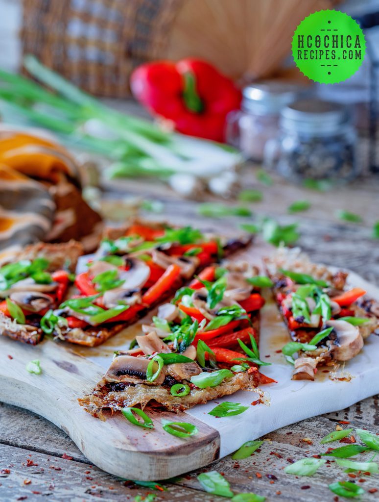 P2 hCG Diet Chicken Recipe: Asian Meatza - 187 calories - hcgchicarecipes.com - protein + veggie meal