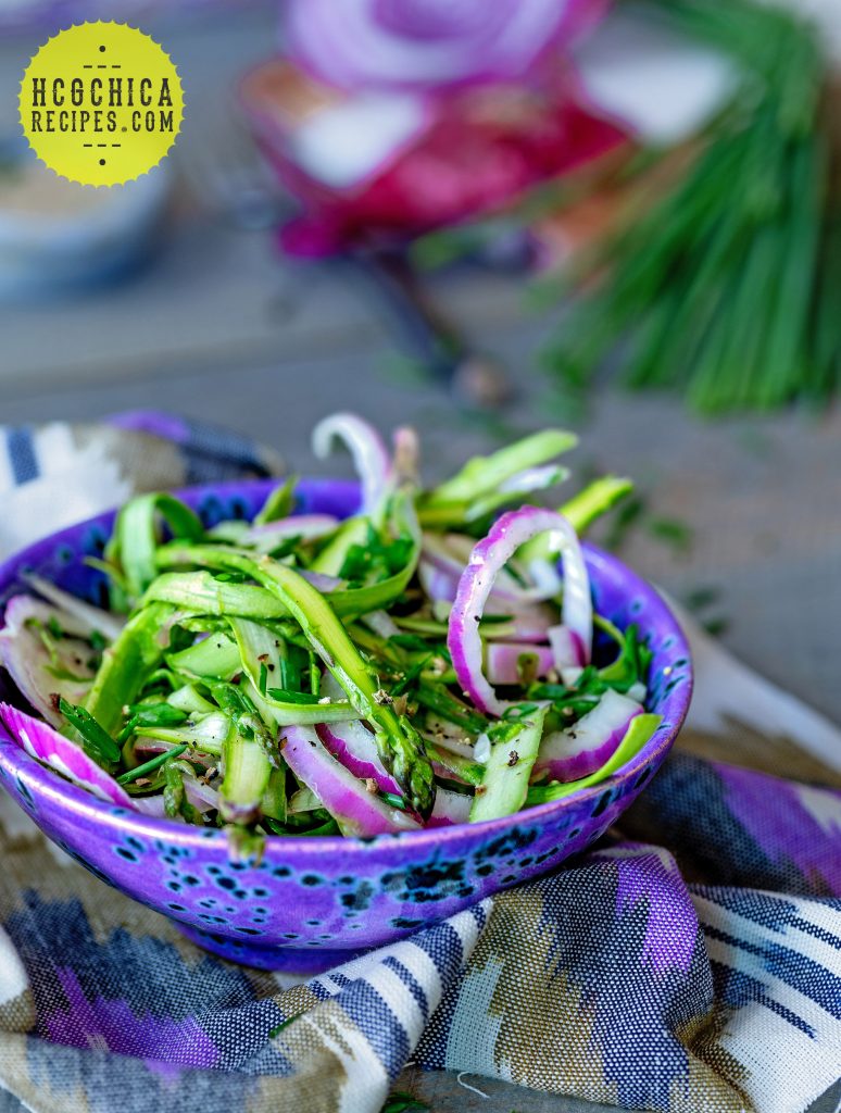 Phase 2 hCG Diet Vegetarian Recipe: Shaved Asparagus Salad - 41 calories - hcgchicarecipes.com - veggie dish