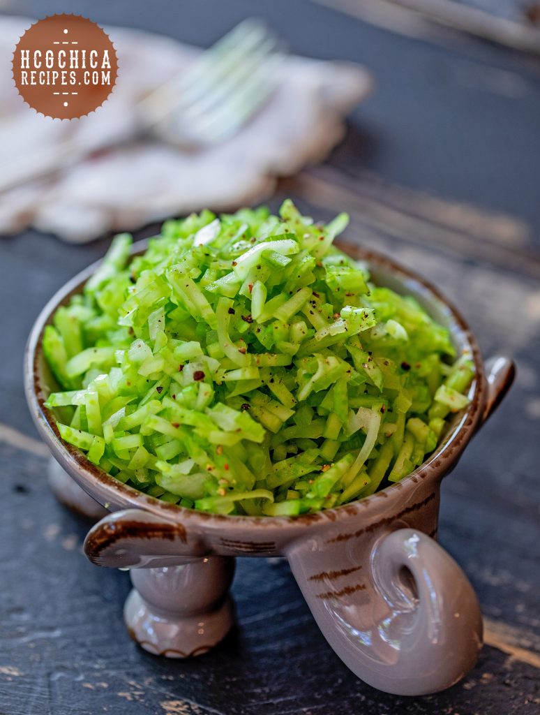 P2 hCG Diet Vegan Recipe: Shredded Celery Salad - 42 calories - hcgchicarecipes.com - veggie dish