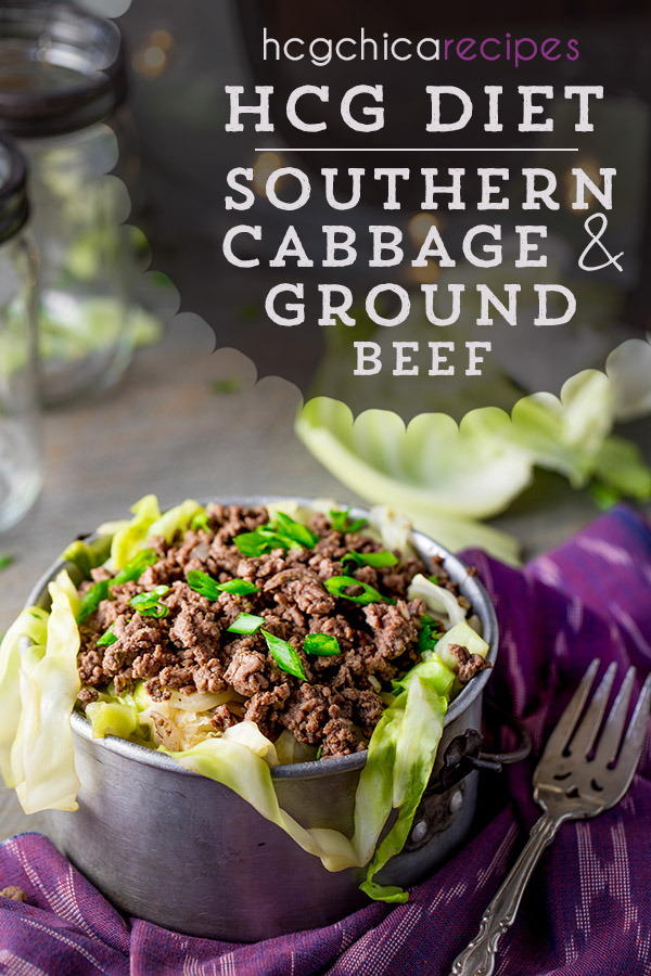 P2 hCG Diet Lunch Recipe: Southern Cabbage and Ground Beef - 190 calories - hcgchicarecipes.com - protein + veggie