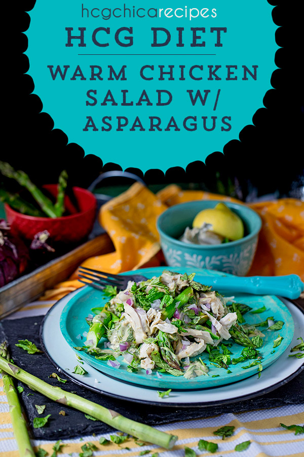 P2 hCG Diet Recipe - 184 calories: Warm Dill Chicken Asparagus Salad - hcgchicarecipes.com - main meal