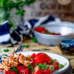 189 calories - P2 Diet hCG Main Meal Recipe: Dijon Chicken with Tomato Parsley Salad - hcgchicarecipes.com - veggie + protein