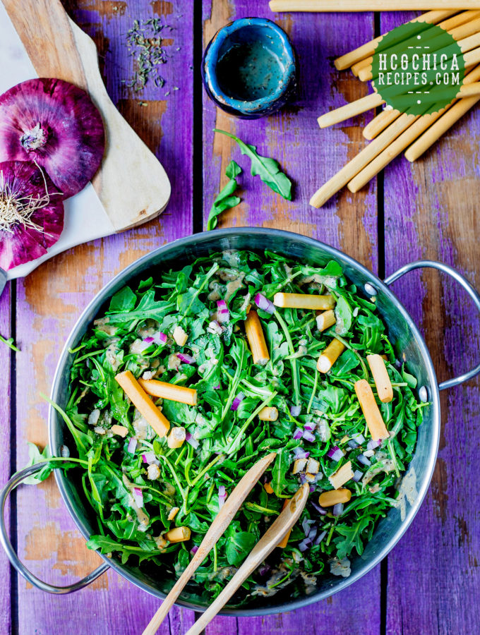 87 calories - P2 hCG Protocol Salad Recipe: Warm Greens Garlic Grissini Croutons - hcgchicarecipes.com - veggie meal