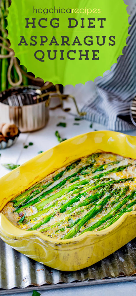 152 calories - Phase 2 hCG Protocol Main Meal Recipe: Asparagus Quiche - hcgchicarecipes.com - protein + veggie meal