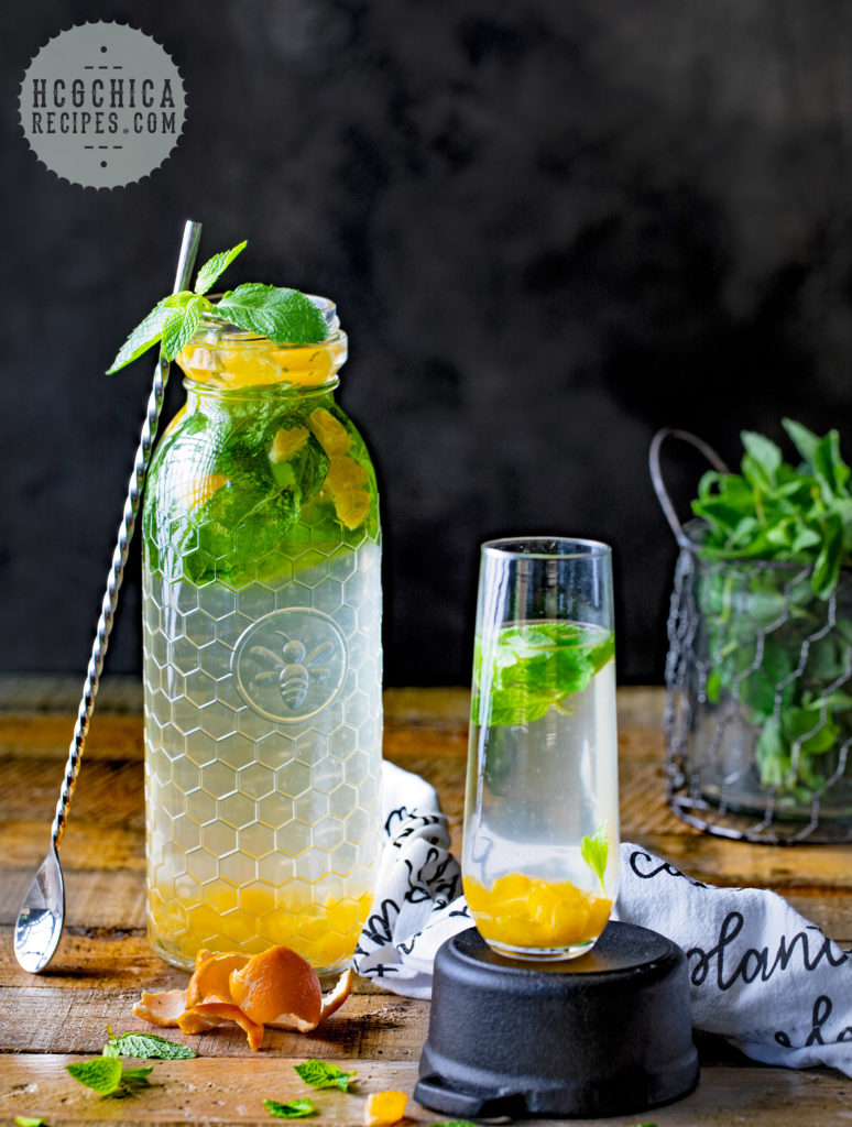 21 calories - P2 hCG Protocol Drink Recipe: Orange Mint Water - hcgchicarecipes.com - veggie meal