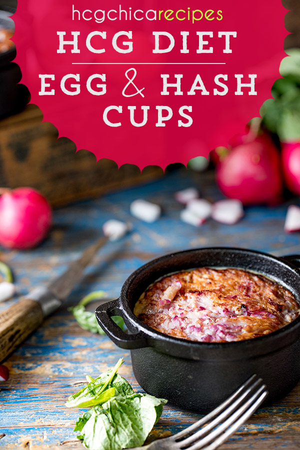 172 calories - P2 hCG Protocol Main Meal Recipe: Egg and Radish Hash Cups - hcgchicarecipes.com - protein + veggie meal