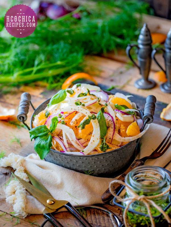 104 calories - Phase 2 hCG Protocol Salad Recipe: Fennel and Clementine Salad - hcgchicarecipes.com - veggie fruit meal