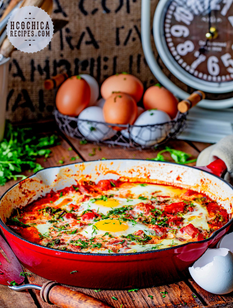 210 calories - P2 hCG Diet Main Meal Recipe: Shakshuka with Kale - hcgchicarecipes.com - protein + veggie meal