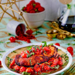 186 calories - P2 hCG Diet Main Meal Recipe: Applewood Smoked Chicken with Smoked Tomato Salad - hcgchicarecipes.com - protein + veggie meal