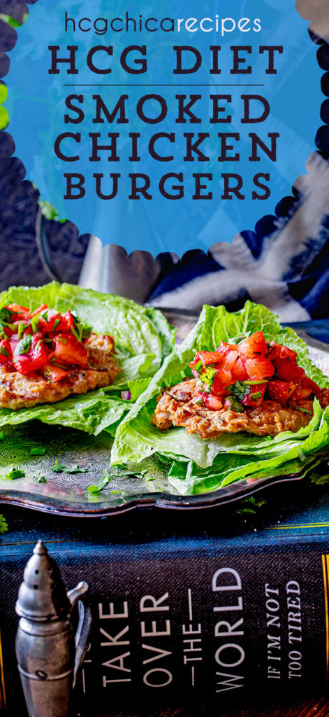 204 calories - P2 hCG Diet Main Meal Recipe: Smoked Chicken Burgers - hcgchicarecipes.com - protein + veggie + fruit meal