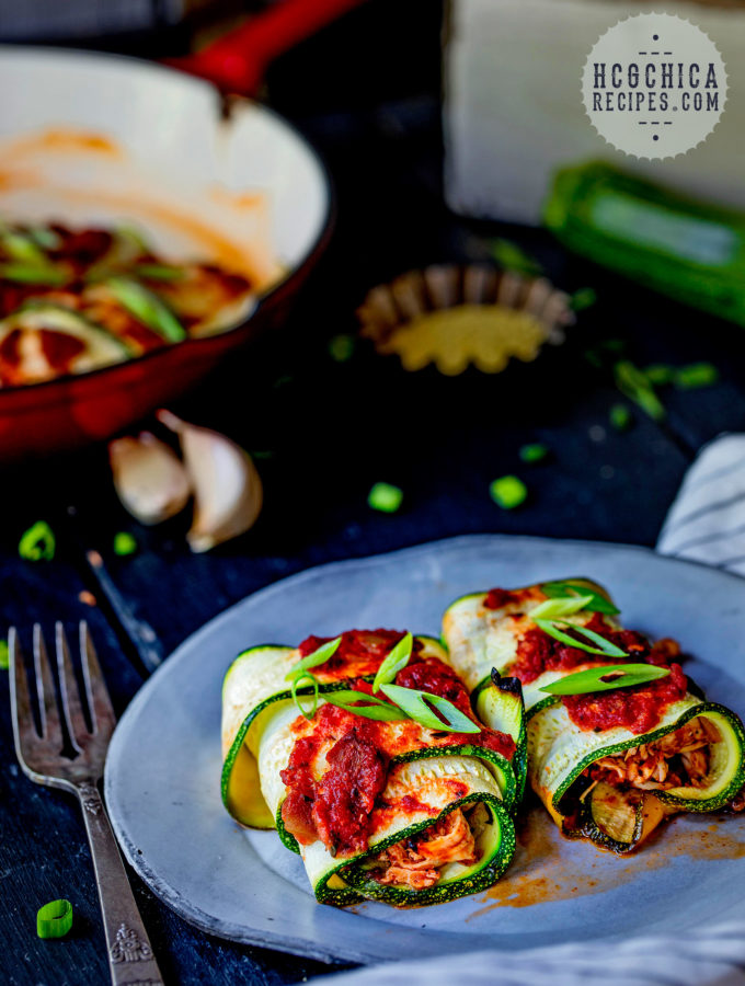 194 calories - P2 hCG Diet Main Meal Recipe: Zucchini Enchiladas - hcgchicarecipes.com - protein + veggie meal