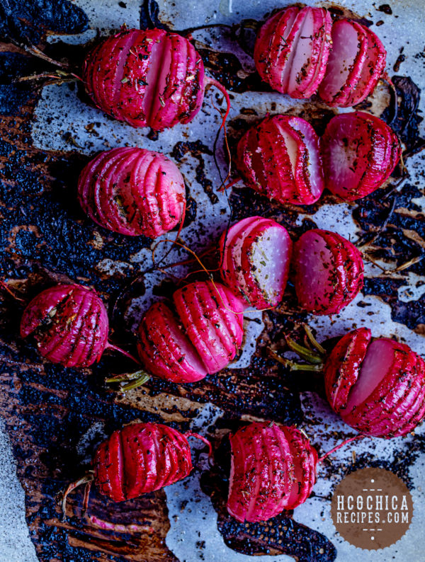 87 calories - Phase 2 hCG Protocol Main Meal Recipe: Hasselback Radish - hcgchicarecipes.com - veggie meal