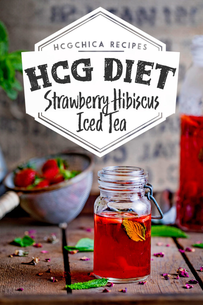 P2 hCG Diet Drink Recipe: Strawberry Hibiscus Iced Tea - 13 calories - hcgchicarecipes.com - fruit drink