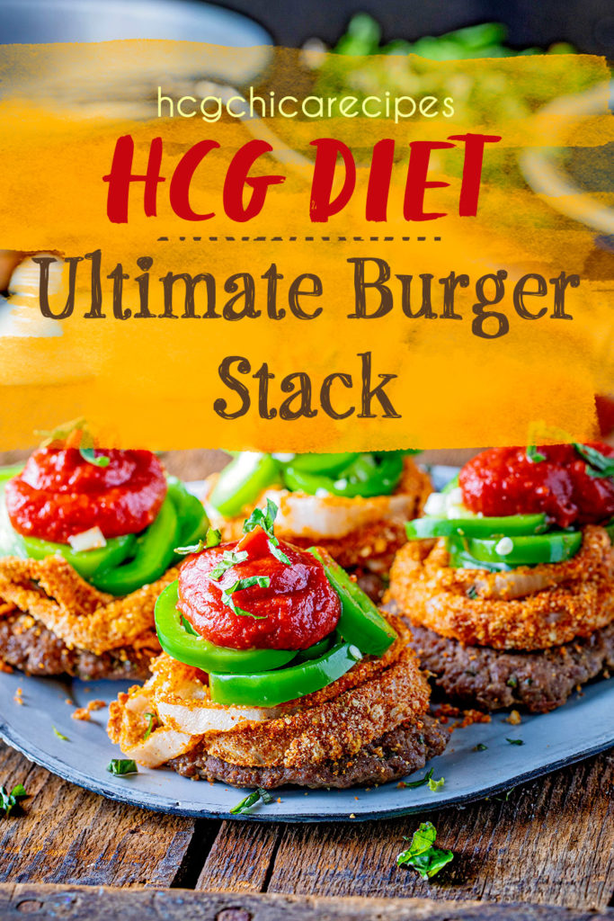 Phase 2 hCG Diet Main Meal Recipe: Ultimate Burger Stack - 206 calories - hcgchicarecipes.com - protein + veggie meal