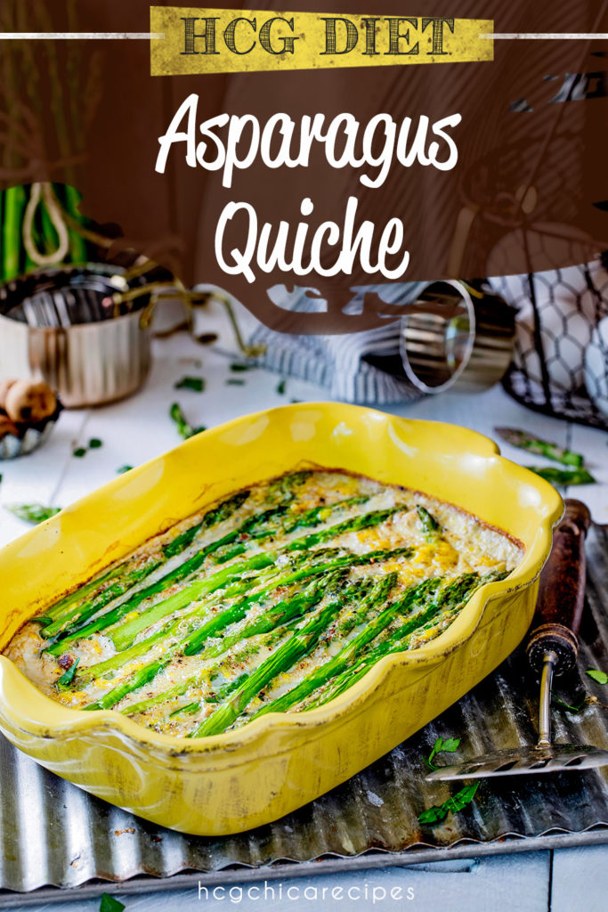 Phase 2 hCG Protocol Breakfast Recipe: Asparagus Quiche - 152 calories - hcgchicarecipes.com - protein + veggie meal