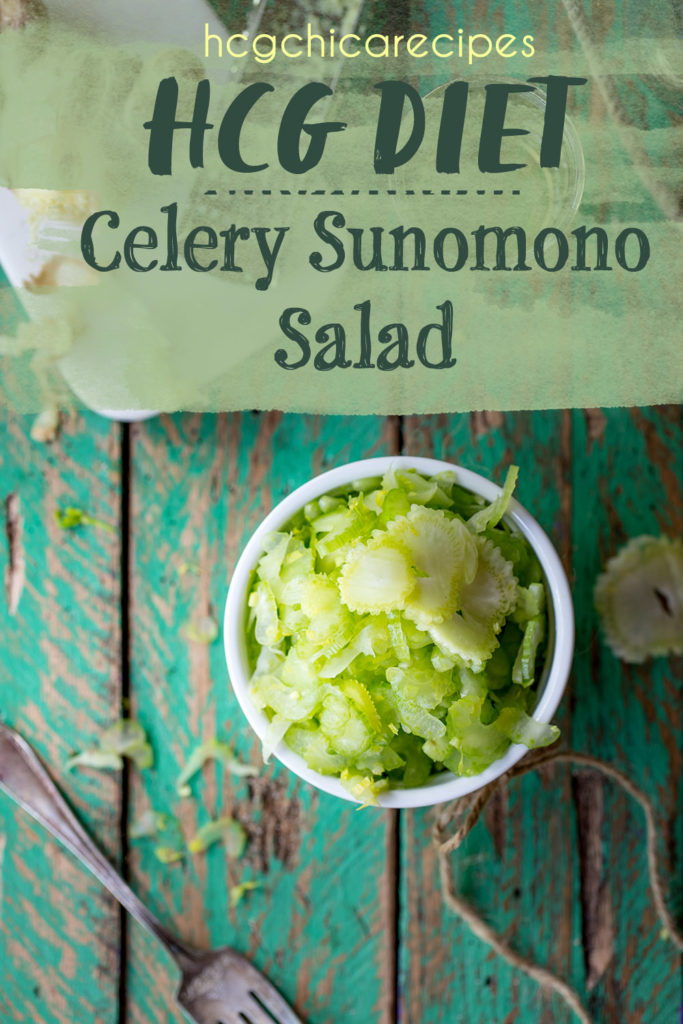 P2 hCG Diet Main Meal Recipe: Celery Sunomono - 65 calories - hcgchicarecipes.com - veggie meal