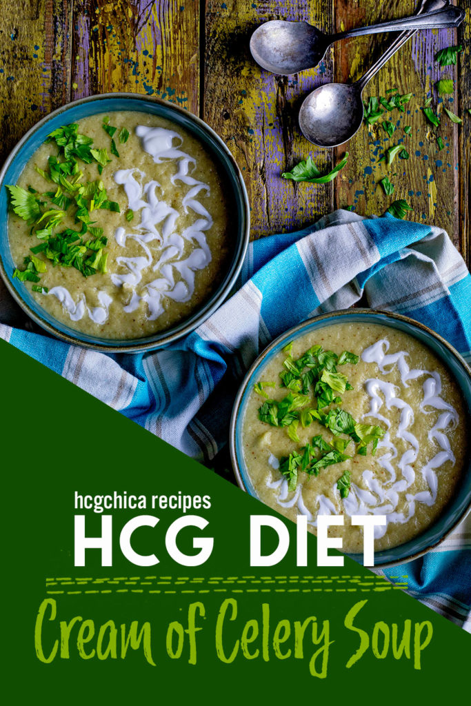 Phase 2 hCG Protocol Main Meal Recipe: Cream of Celery Soup - 84 calories - hcgchicarecipes.com - protein + veggie meal